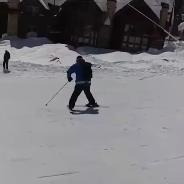 так и не научился тормозить на лыжах Гиф - Гифис