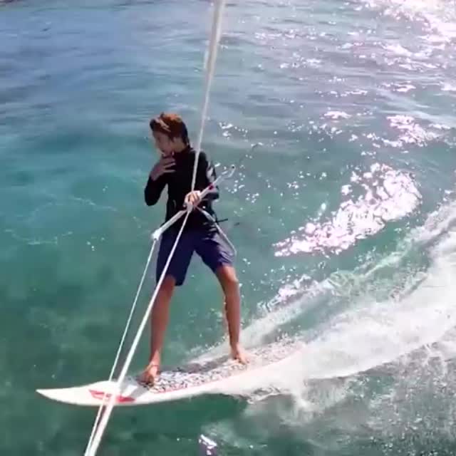 серфинг с парашютом Гиф - Гифис